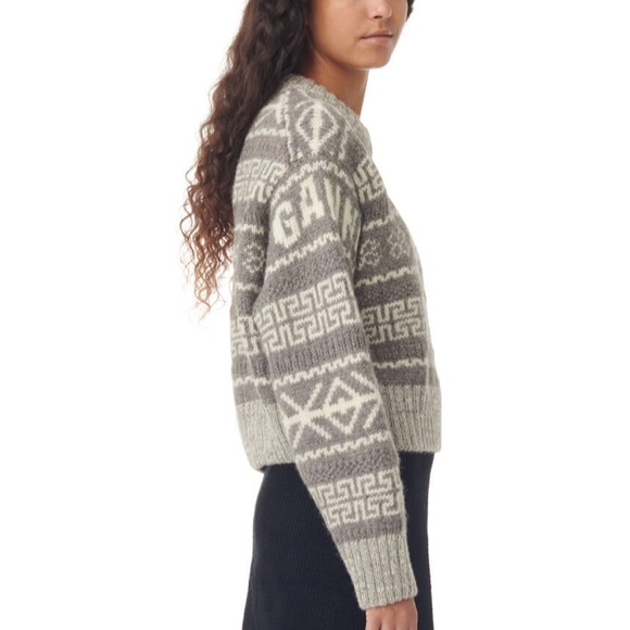 NWT Ganni Cropped Wool Sweater - Picture 3 of 6